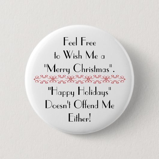 Ik wens prettige kerst. prettige feestdagen ook! ronde button 5,7 cm (Voorkant)