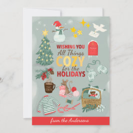 Ik wens u alle dingen gezellige familie kerst feestdagenkaart