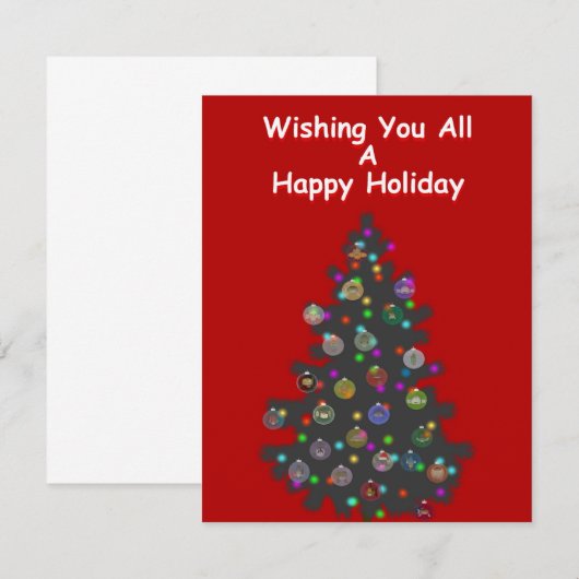 Ik wens u allen een prettige feestdag notitiekaartje (Voorkant / Achterkant)