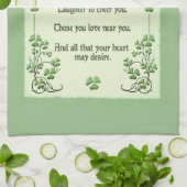 Ik wens u altijd Ierse zegen Theedoek (Gevouwen)