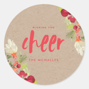Ik wens u Cheer Floral Gift Label Sticker