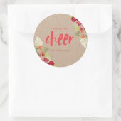Ik wens u Cheer Floral Gift Label Sticker (Tas)