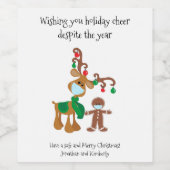 Ik wens u de feestdag ondanks het jaar wijn etiket (Enkel label)