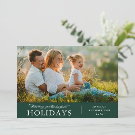 Ik wens u de gelukkigste Foto van Feestdagen Feestdagenkaart (Staand voorkant)