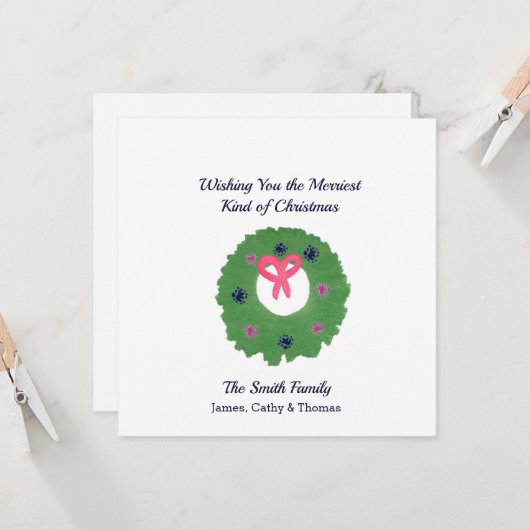 Ik wens u de heerlijkste kerstKaart. Kaart (Voorkant / Achterkant in situ)