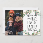 Ik wens u de lasterlach van uw vredesliefde | Nieu Feestdagenkaart (Voorkant)
