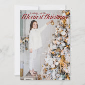 Ik wens u de mooiste kerstfoto van Chic Red Feestdagenkaart (Voorkant)