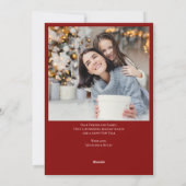 Ik wens u de mooiste kerstfoto van Chic Red Feestdagenkaart (Achterkant)