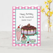 Ik wens u de Sweetest Birthday Sister Kaart (Gele Bloem)