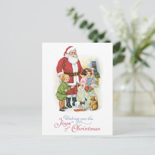 Ik wens u de vreugde van Kerstmis Feestdagenkaart (Staand voorkant)