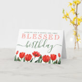 Ik wens u een BLESSED Birthday Kaart (Gele Bloem)