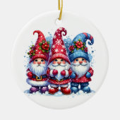 Ik wens u een feestelijke kerst | Holiday Gnomes Keramisch Ornament (Voorkant)