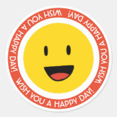 Ik wens u een fijne dag ronde sticker (Voorkant)