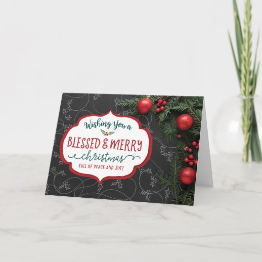 Ik wens u een gebluste en prettige kerst feestdagen kaart (Voorkant)