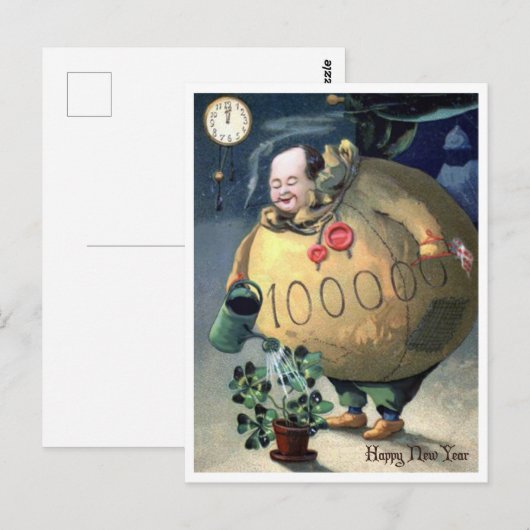 Ik wens u een gelukkig en rijk nieuwjaar briefkaart (Voorkant / Achterkant)