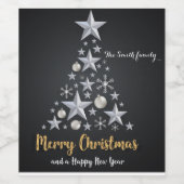 Ik wens u een gelukkig en succesvol nieuw jaar wij wijn etiket (Enkel label)