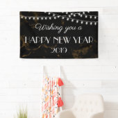 Ik wens u een gelukkig nieuwjaar licht gouden marm spandoek (Insitu)