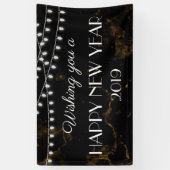 Ik wens u een gelukkig nieuwjaar licht gouden marm spandoek (Verticaal)