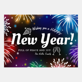 Ik wens u een gelukkig nieuwjaar met Fireworks!