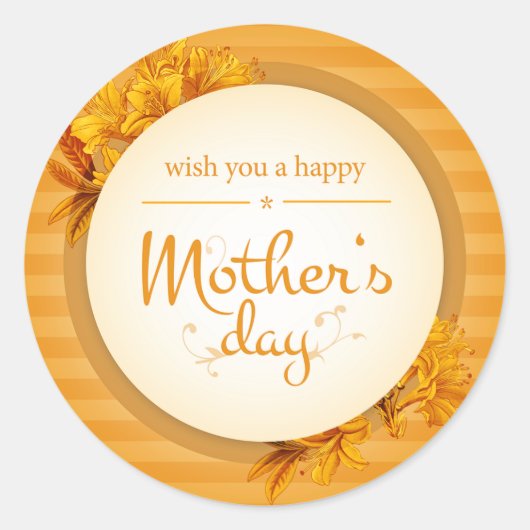 Ik wens u een gelukkige moederdag ronde sticker (Voorkant)