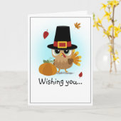 Ik wens u een gelukkige Thanksgiving Turkey Kaart (Gele Bloem)