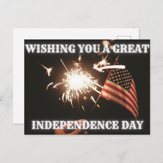 Ik wens u een geweldig Briefkaart op onafhankelijk (Voorkant / Achterkant)