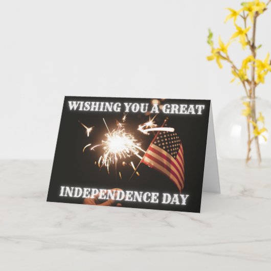 Ik wens u een geweldige Onafhankelijkheidsdag kaar Kaart (Gele Bloem)