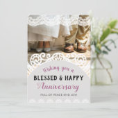 Ik wens u een gezegend en gelukkig Jubileum Kaart (Staand voorkant)