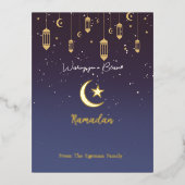 Ik wens u een gezegend Ramadan Gold Folie Uitnodiging Briefkaart (Voorkant)