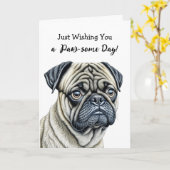 Ik wens u een goede dag | Hondenwoordspeling Kaart (Gele Bloem)