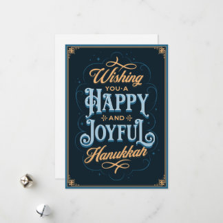 Ik wens u een Happy and Joyful Hanukkah-kaart Feestdagenkaart