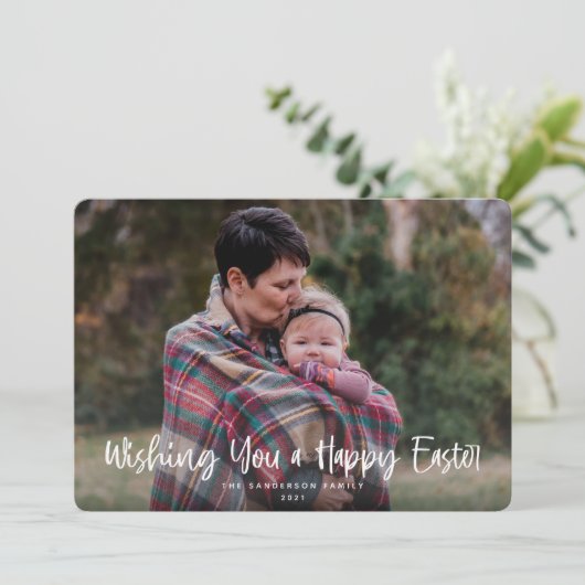 Ik wens u een Happy Easter Photo Feestdagenkaart (Staand voorkant)