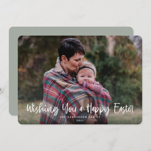 Ik wens u een Happy Easter Photo Feestdagenkaart (Voorkant / Achterkant)
