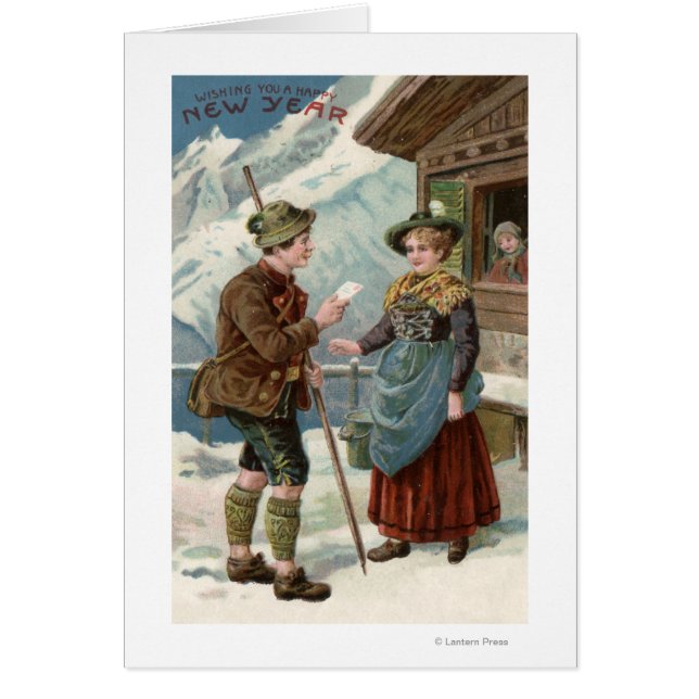 Ik wens u een Happy New YearMountain Scene (Voorkant)