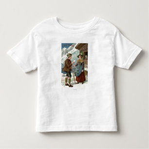 Ik wens u een Happy New YearMountain Scene Kinder Shirts