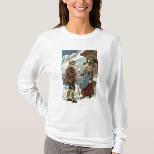 Ik wens u een Happy New YearMountain Scene T-shirt (Voorkant)