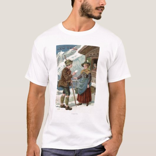 Ik wens u een Happy New YearMountain Scene T-shirt (Voorkant)
