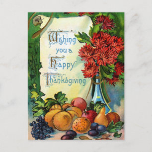 "Ik wens u een Happy Thanksgiving"-Vintage Feestdagenkaart