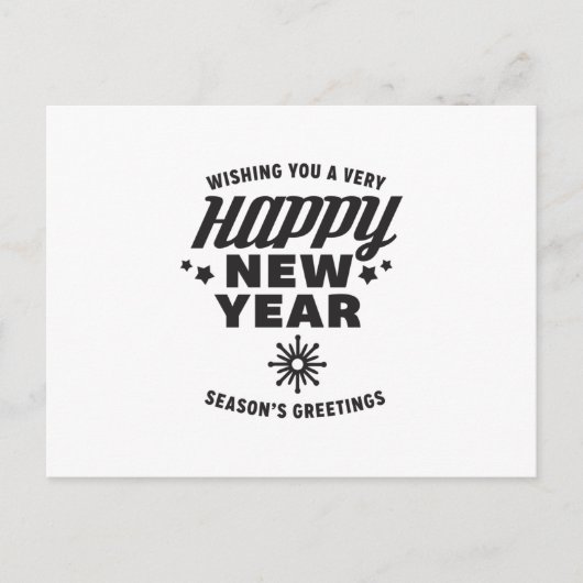 Ik wens u een heel gelukkig nieuwjaar briefkaart (Voorkant)