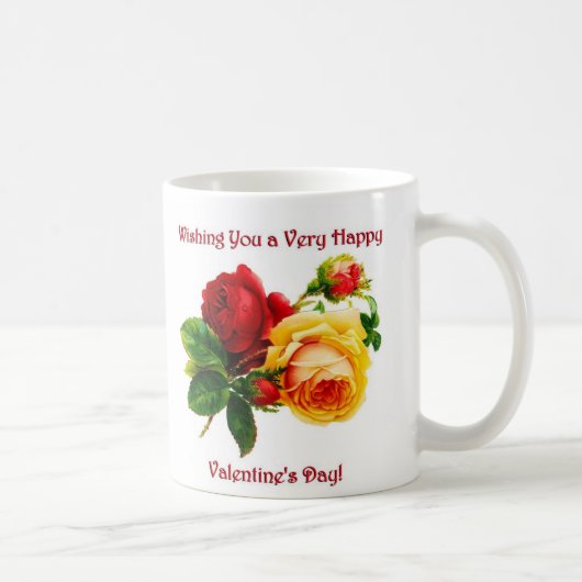 Ik wens u een heel gelukkig Valentijnsdag Roos cad Koffiemok (Rechts)