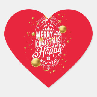 Ik wens u een heel prettig kerstfeest en een geluk hart sticker