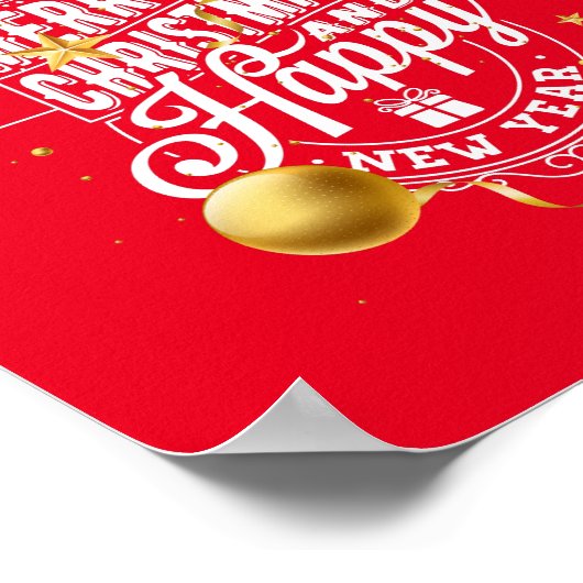 Ik wens u een heel prettig kerstfeest en een geluk poster (Hoek)