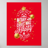 Ik wens u een heel prettig kerstfeest en een geluk poster (Voorkant)