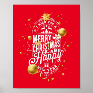 Ik wens u een heel prettig kerstfeest en een geluk poster