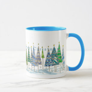 Ik wens u een heel prettige kerstfeestdag-boomkuns mok