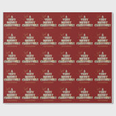 Ik wens u een heel vrolijk kerstrood cadeaupapier (Vlak)