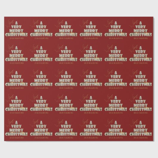 Ik wens u een heel vrolijk kerstrood cadeaupapier (Vlak)
