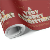 Ik wens u een heel vrolijk kerstrood cadeaupapier (Rol Hoek)