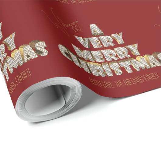 Ik wens u een heel vrolijk kerstrood cadeaupapier (Rol Hoek)