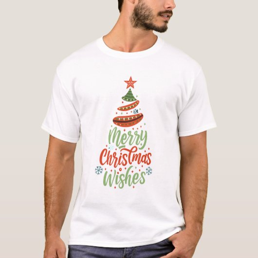 Ik wens u een heilige vrolijke kerstboom Citaten T-shirt (Voorkant)
